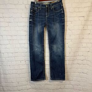 Adiktd Blue Straight Leg Jeans with Natural Fade